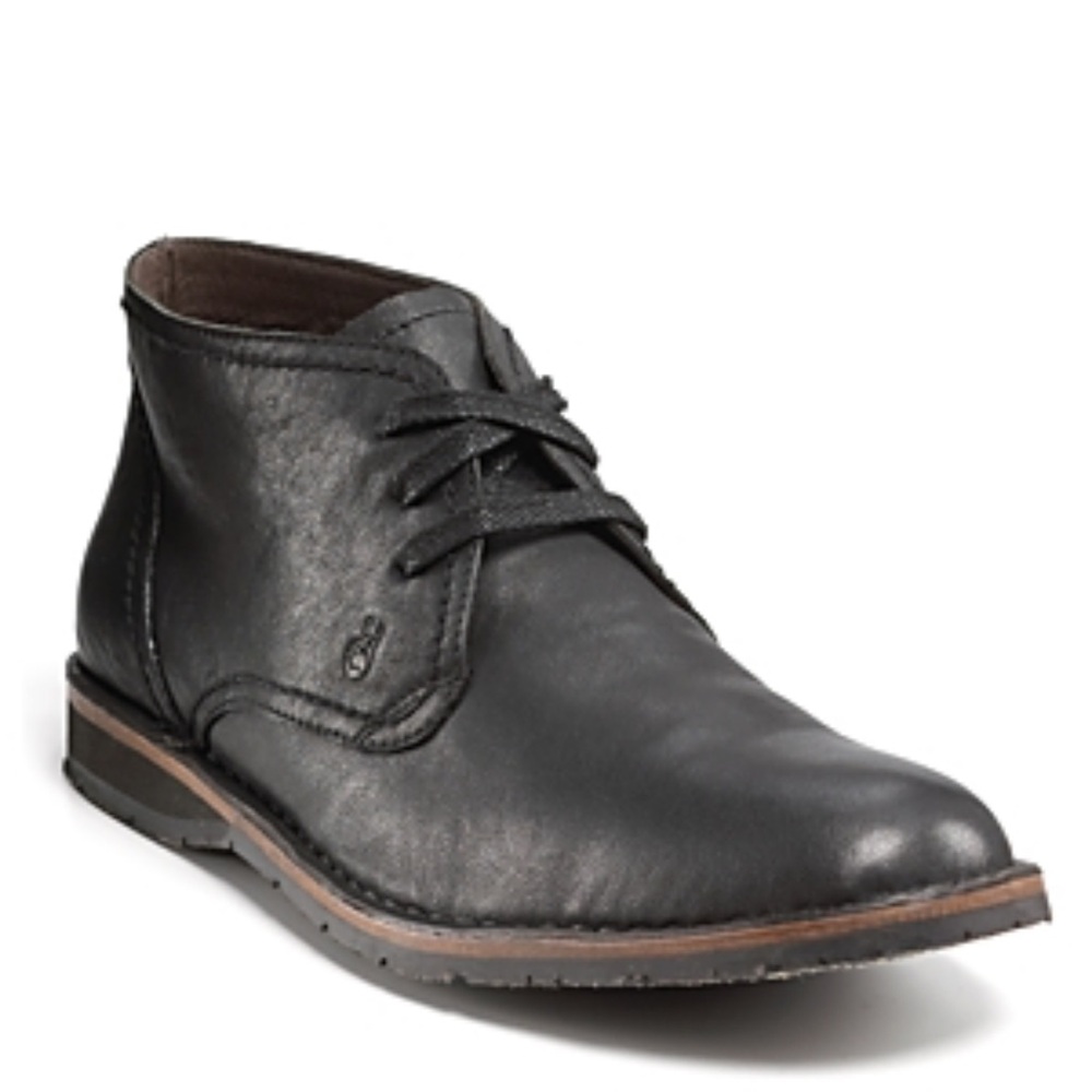 John Varvatos Charcoal Leather Chukka Boots